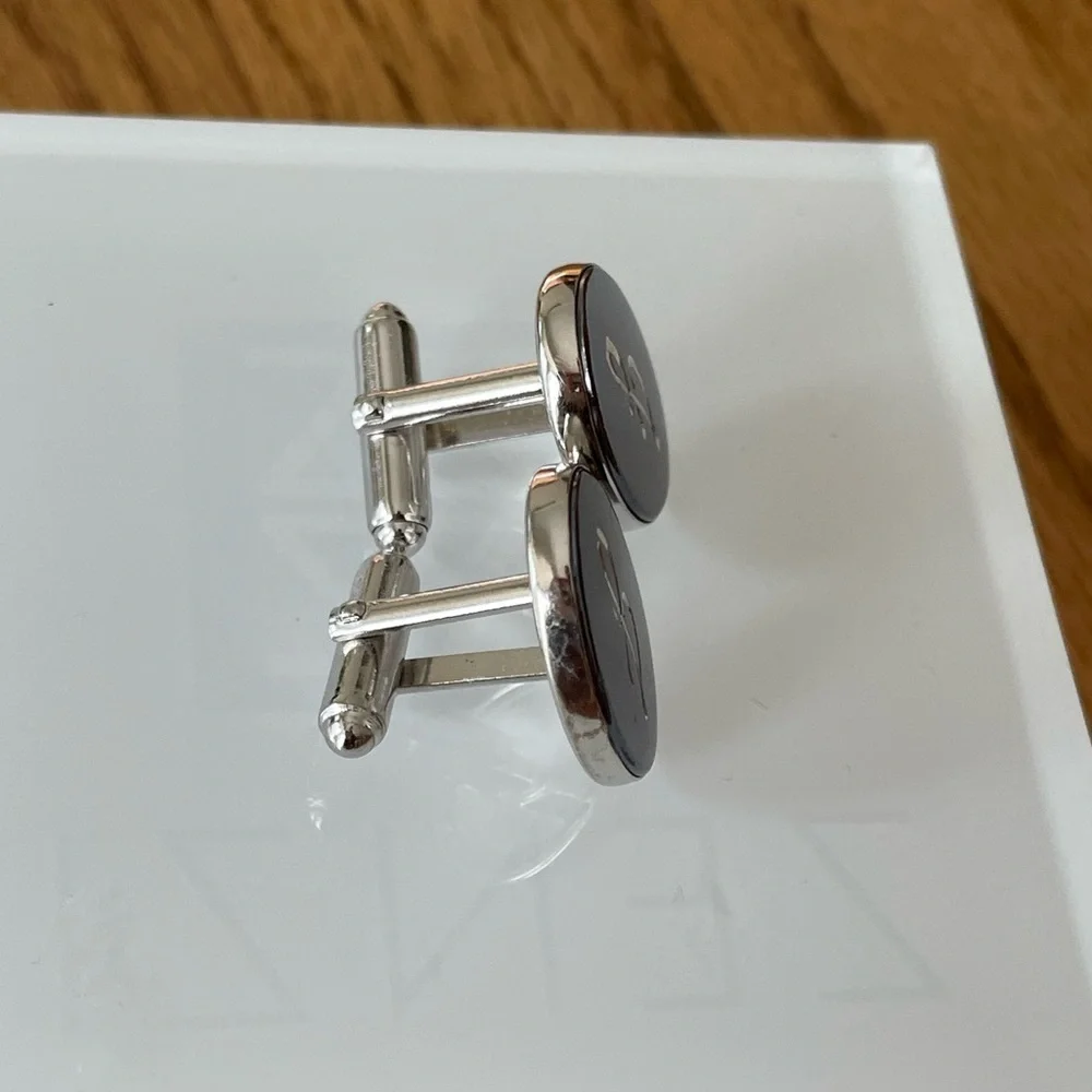 G Monogram Engraved Initial Letter Name Font Vintage Cuff Links